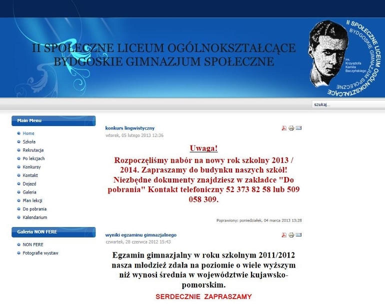 II Społeczne Liceum Ogólnokształcące im. Krzysztofa Kamila Baczyńskiego w Bydgoszczy II Społeczne Liceum Ogólnokształcące im. Krzysztofa Kamila Baczyńskiego w Bydgoszczy
