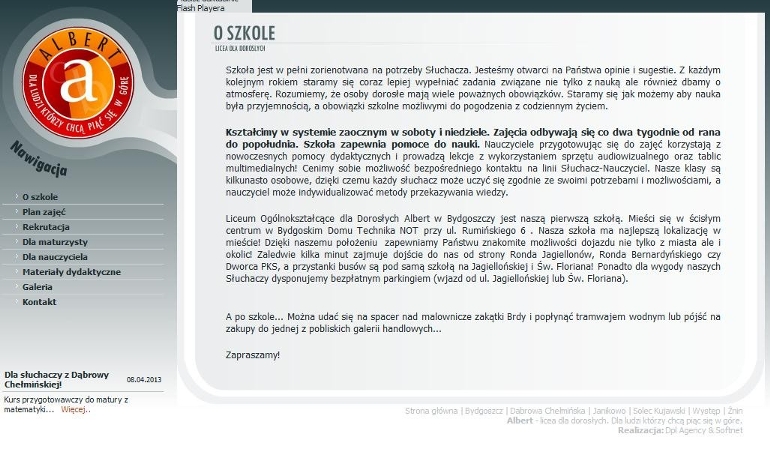 Liceum Ogólnokształcącę dla Dorosłych Nr 1 "ALBERT" Liceum Ogólnokształcącę dla Dorosłych Nr 1 "ALBERT"