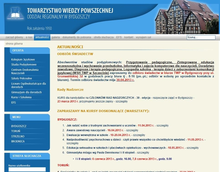Liceum Ogólnokształcące dla Dorosłych Towarzystwa Wiedzy Powszechnej w Bydgoszczy Liceum Ogólnokształcące dla Dorosłych Towarzystwa Wiedzy Powszechnej w Bydgoszczy