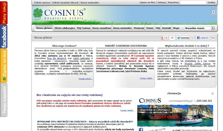 LICEUM OGÓLNOKSZTAŁCĄCE "COSINUS" LICEUM OGÓLNOKSZTAŁCĄCE "COSINUS"