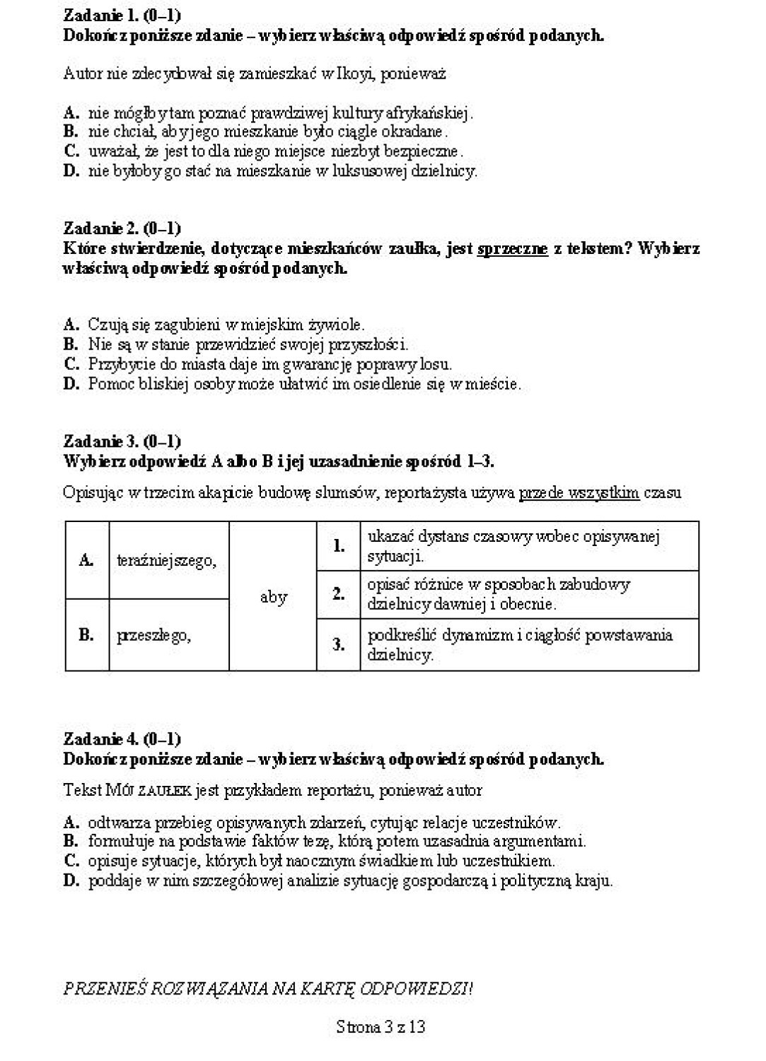 Egzamin gimnazjalny 2014