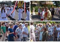 Tłumy wiernych na procesji Bożego Ciała w parafii pw. św. Floriana w Pleszewie