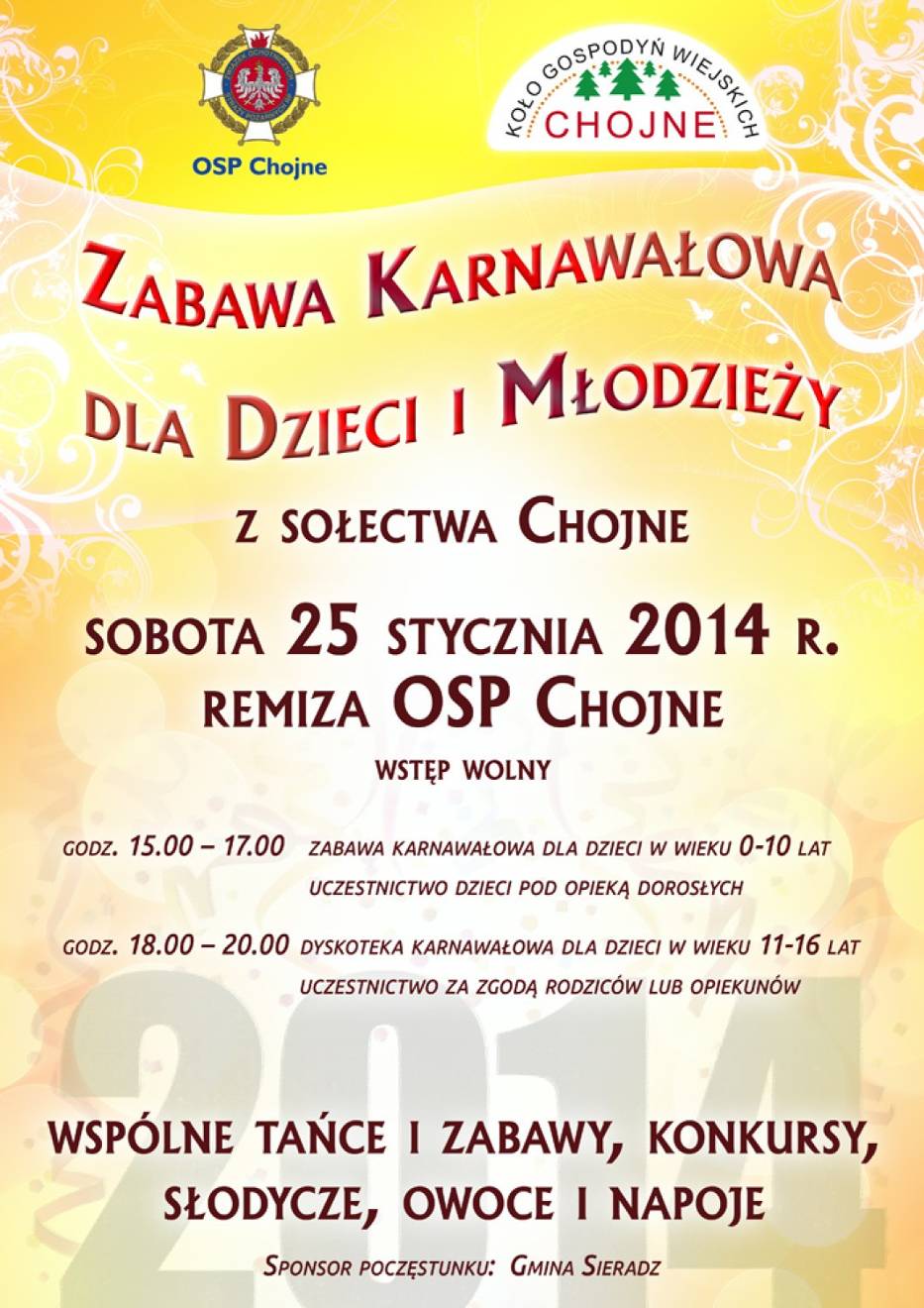Dziecięcy bal karnawałowy w Chojnem