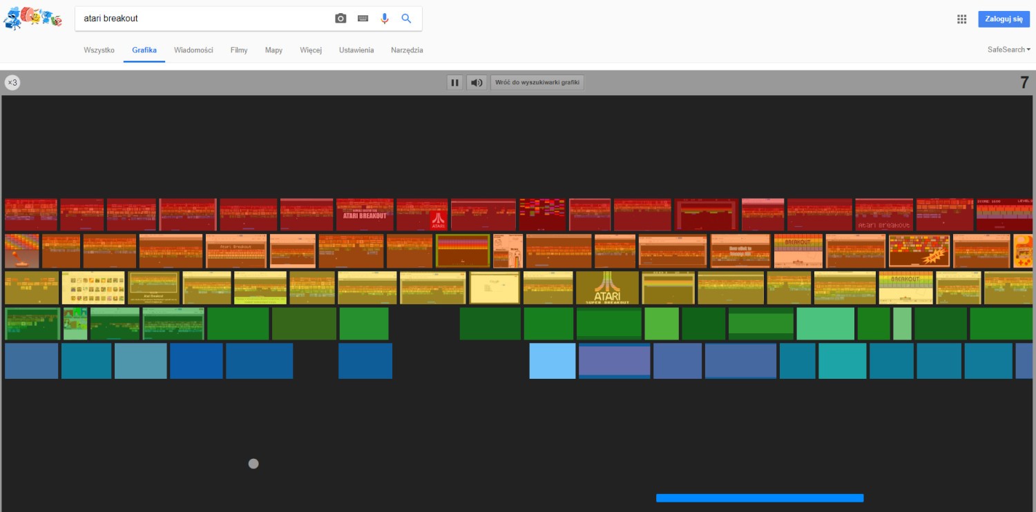 Atari Breakout Kto pamięta tego popularnego arkanoida? Po wpisaniu "atari breakout" w Google Grafika przeniesiemy się do starych, dobrych czasów