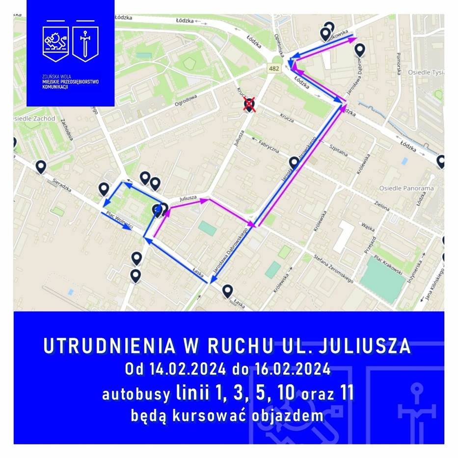 Ulica Juliusza będzie zamknięta dla ruchu 