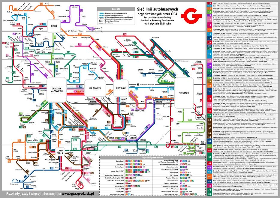 Schemat sieci autobusowej na 2024 rok