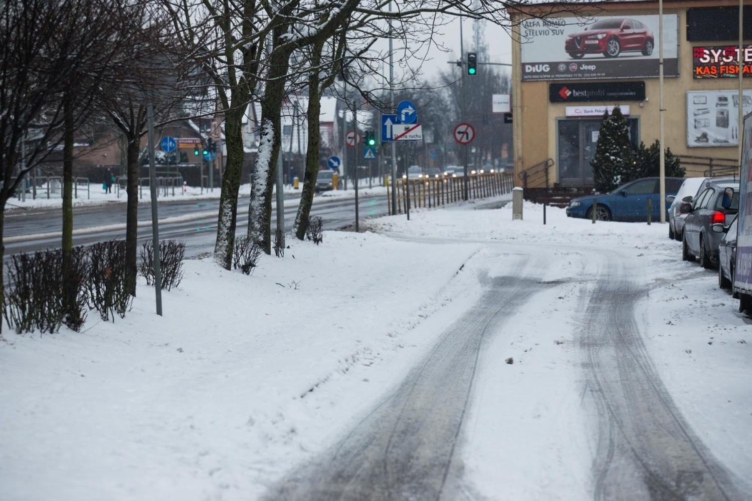Tak wyglądają ulice w Słupsku, a będzie jeszcze więcej śniegu
