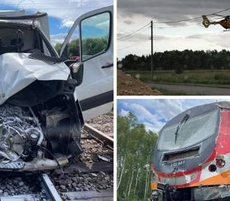 Wypadek w Dąbrowie Górniczej. Samochód wjechał pod pociąg. Lądował śmigłowiec LPR