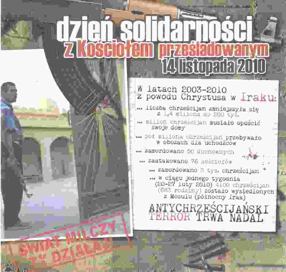 Plakat promujący II Dzień Solidarności z Kościołem Prześladowanym