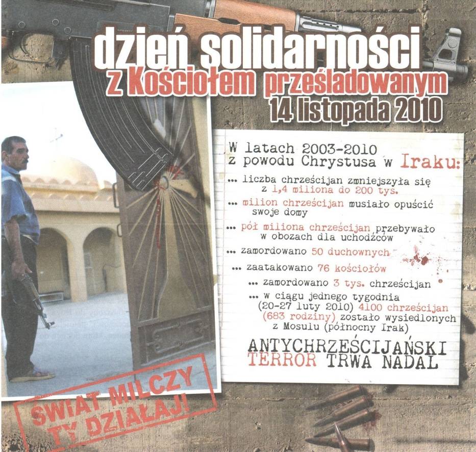 Plakat promujący II Dzień Solidarności z Kościołem Prześladowanym
