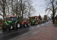 Ogólnopolski protest rolników w Człuchowie - przejazd ulicami miasta