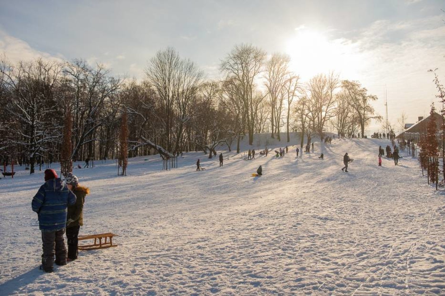 Park Strzelecki, górka obok placu zabaw