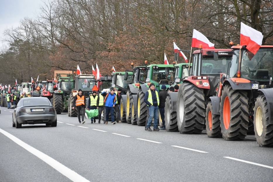 Protest rolników na DK 91