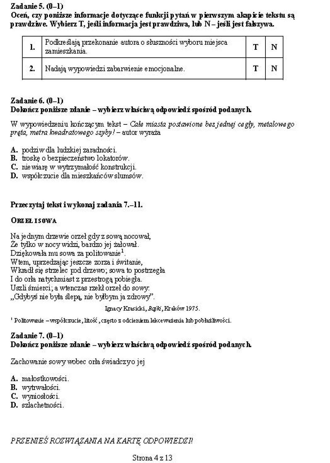 Egzamin gimnazjalny 2014