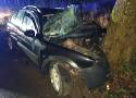Nocny wypadek w Przygórzu. 18-latek uderzył samochodem w drzewo. W aucie znajdowało się 7 pasażerów! 