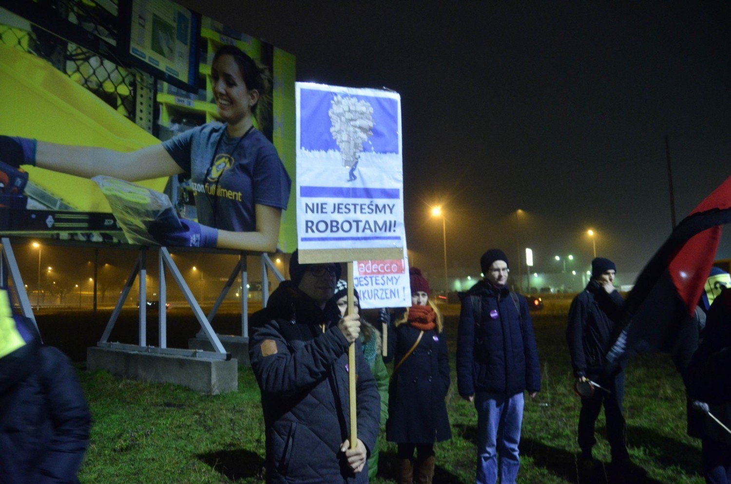 W 2015 roku na terenie podpoznańskiego Amazona w Sadach doszło do protestu pracowników