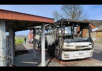 Pożar autobusu PKS w Słuszkowie. Pojazd doszczętnie spłonął. ZDJĘCIA