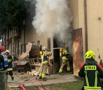 Pożar kotłowni w warsztacie w Głuponiach. Na szczęście nikt nie ucierpiał 