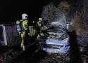 Kolejny nocny pożar samochodu w Boguszowie-Gorcach. Szybka interwencja straży - zdjęcia