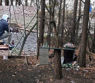 "Leśna imprezownia" w Olkuszu. Gromadzący się tam pijacy zaatakowali kobietę