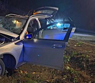 Samochód osobowy uderzył w drzewo na drodze między Wojnowicami a Bukiem