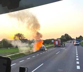Dwa samochody w płomieniach: w gminie Zamość i w okolicach Grabowca