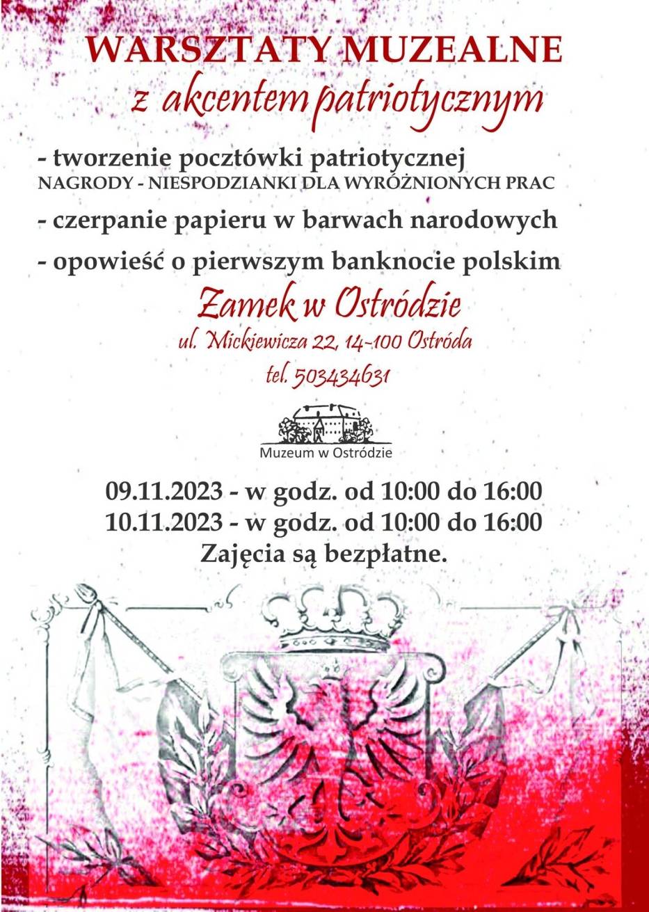 plakat informacyjny Muzeum w Ostródzie
