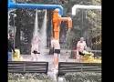 Trzech mężczyzn kąpało się nago w miejskiej fontannie w Aleksandrowie Kujawskim 