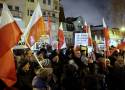 Protest w obronie polityków PiS pod poznańskim oddziałem TVP