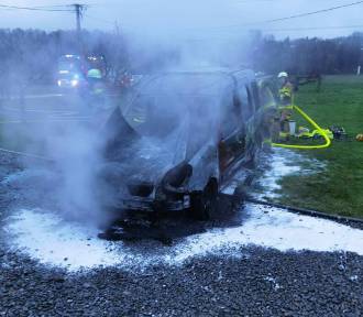 Pożar samochodu osobowego z instalacją LPG w Łąkcie Dolnej