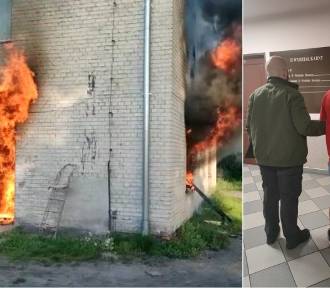 Pożar budynku mieszkalnego w Łasku. To było podpalenie. Sprawca zatrzymany ZDJĘCIA