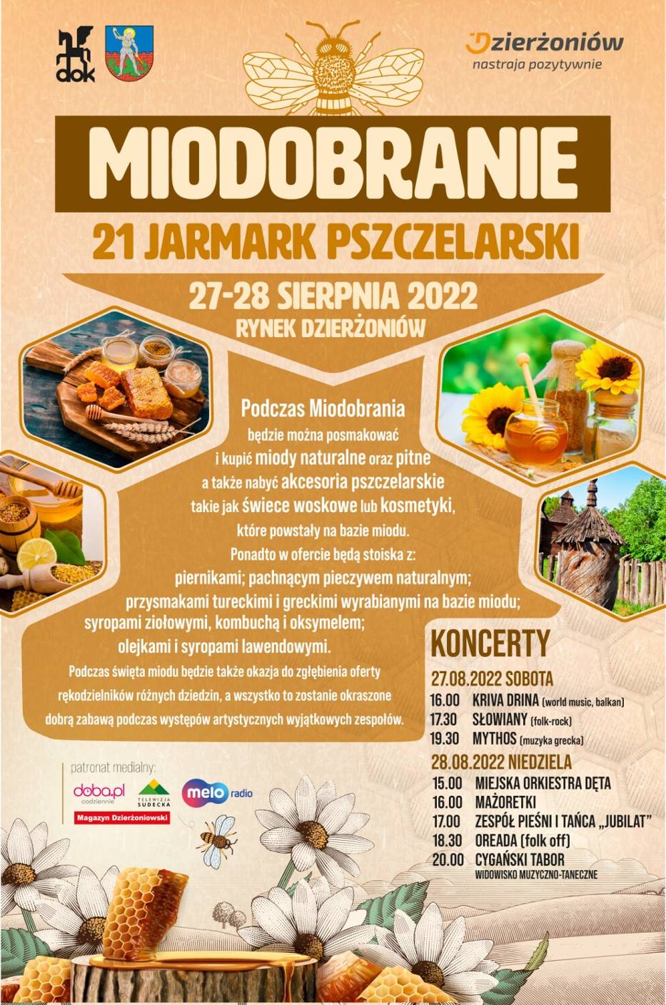 21. Jarmark pszczelarski Miodobranie w Dzierżoniowie już w weekend 27-28 sierpnia 2022