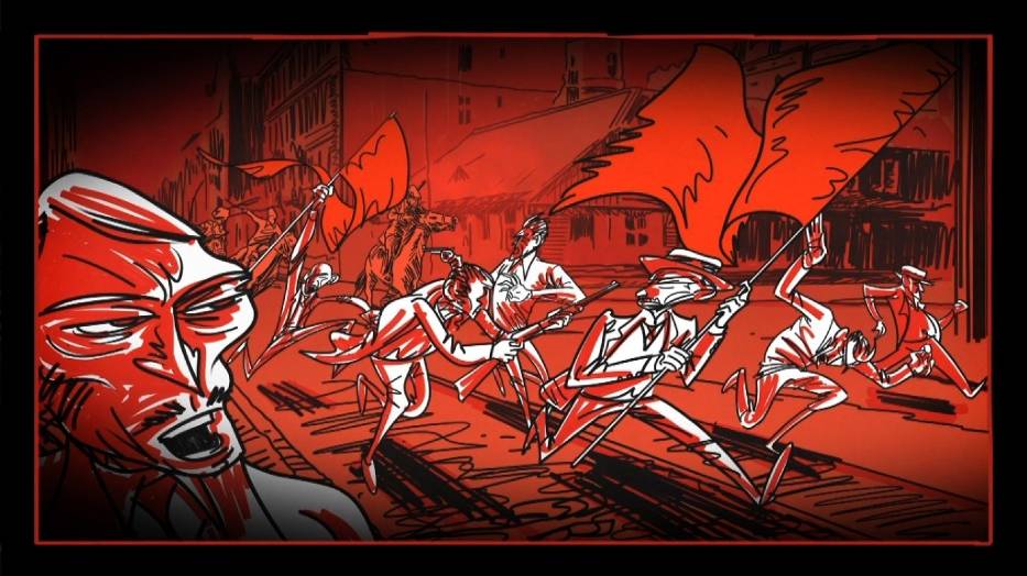 Element komiksowy w filmie /Rewolucja 1905 r