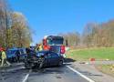 Ciężki wypadek na drodze krajowej nr 30 na Dolnym Śląsku, niedaleko Wrocławia. Utrudnienia dla kierowców