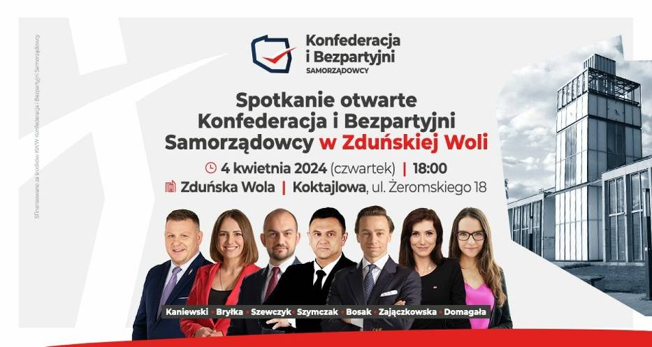 Wicemarszałek Sejmu Krzysztof Bosak będzie w Zduńskiej Woli 