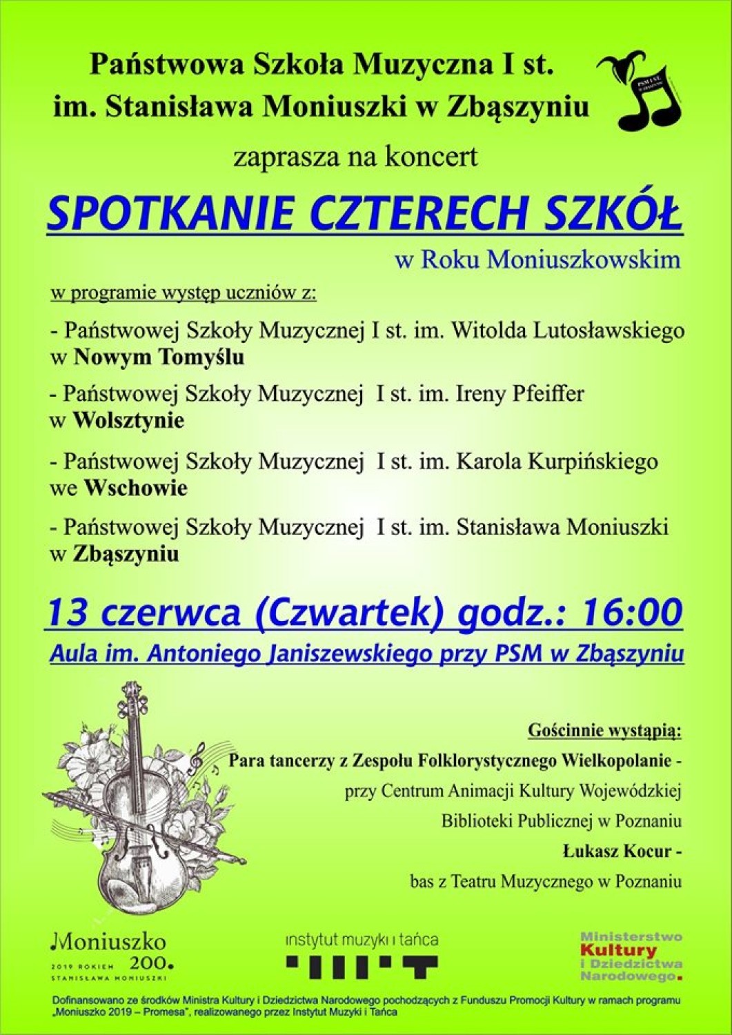 Spotkanie czterech szkół muzycznych w Zbąszyniu - 13 czerwca 2019