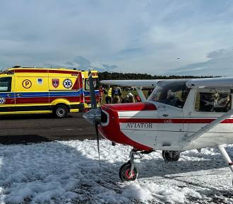 Ćwiczenia służb ratunkowych na lotnisku w Kąkolewie