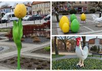 Kura, kogut, pisanki i gigantyczny tulipan zdobią miasto na Wielkanoc! 