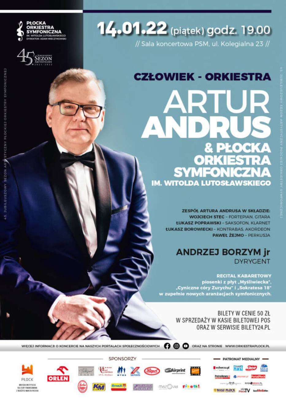 Artur Andrus wystąpi w Płocku. Płocka Orkiestra Symfoniczna zaprasza na recital