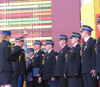 Wojewódzkie Obchody Dnia Strażaka w Wąbrzeźnie. Strażacy odebrali odznaki, medale