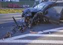 Wypadek w Skołoszowie. Na DK 77 kierująca mitsubishi zderzyła się z sarną i z ciężarówką [ZDJĘCIA]