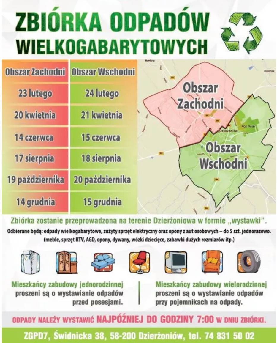 Zbiórka odpadów wielkogabarytowych w Dzierżoniowie