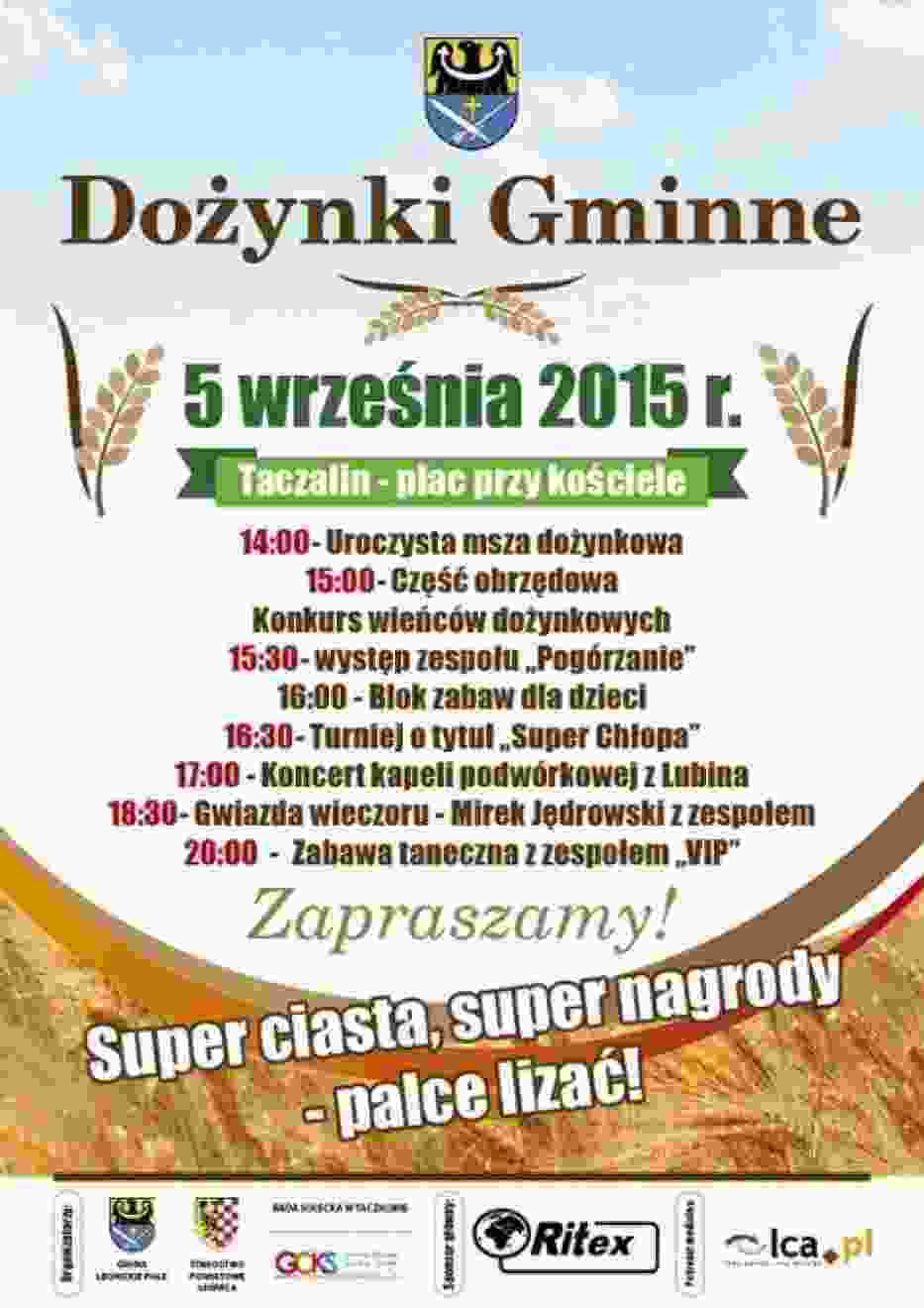 Plakat Dożynek Gminnych Gminy Legnickie Pole w Taczalinie
