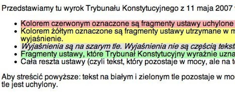 Wyrok Trybunału Konstytucyjnego w formie kolorowanki