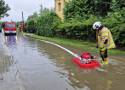 Intensywne deszcze w Śląskiem - liczne podtopienia, stany ostrzegawcze na rzekach. 117 interwencji straży pożarnej