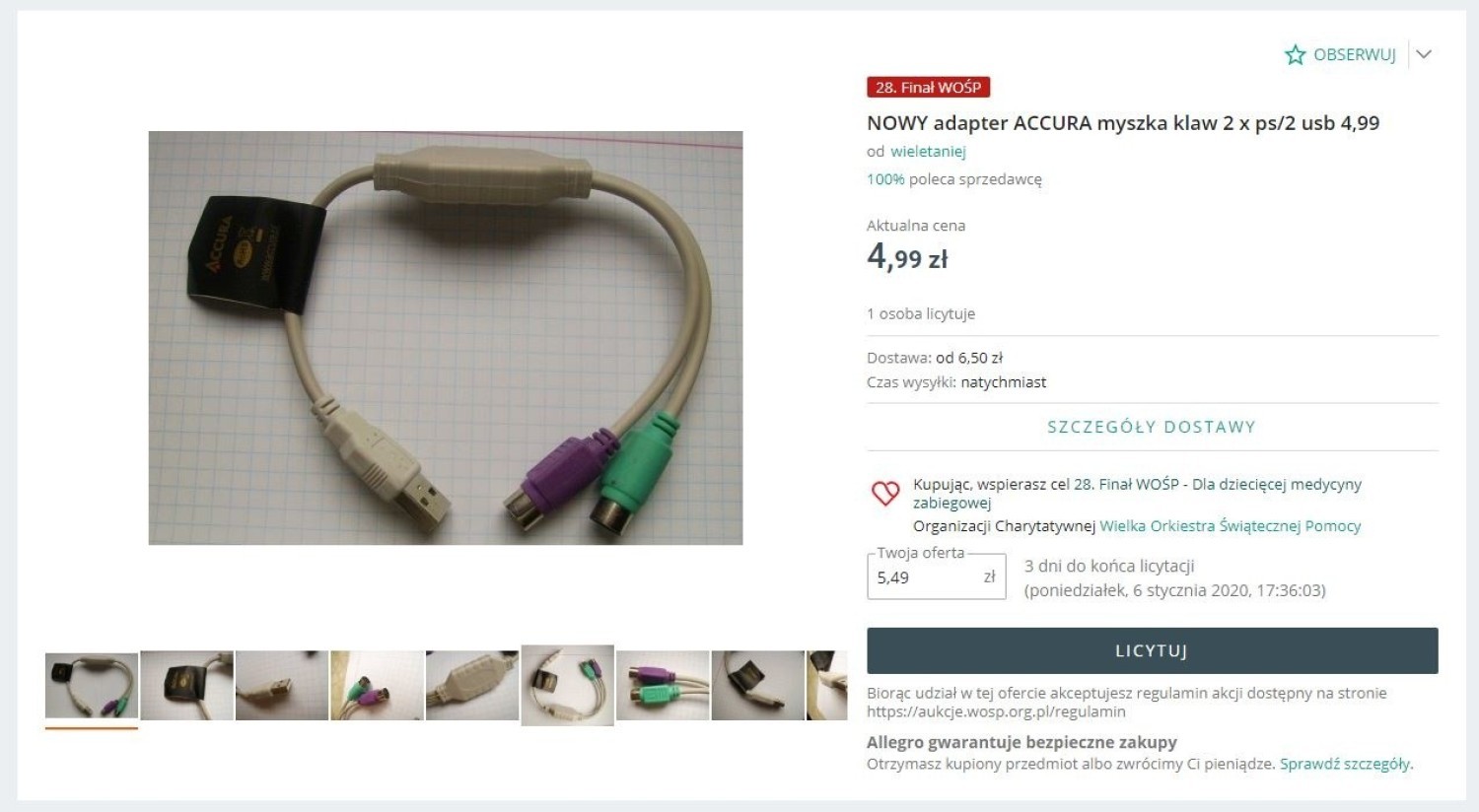 Nowy adapter Accura myszka - klawiatura