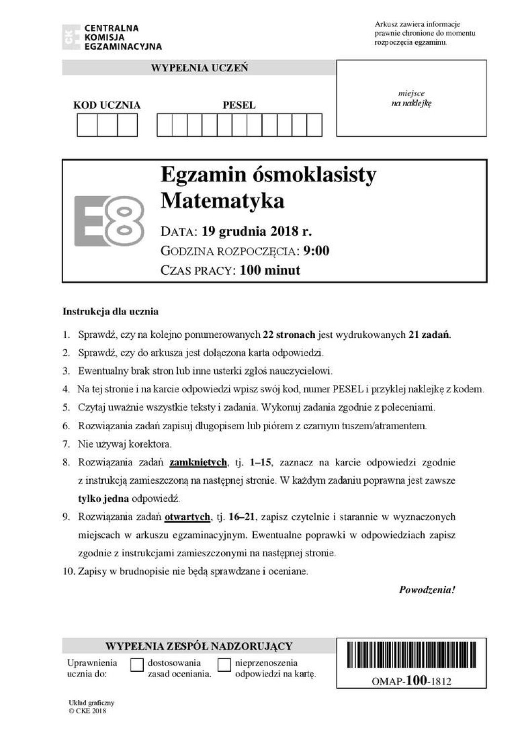 Próbny Egzamin Ósmoklasisty 2018