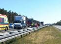 Śmiertelny wypadek na autostradzie A2 pod Skierniewicami. Zderzyły się motocykle. Nie żyje mężczyzna