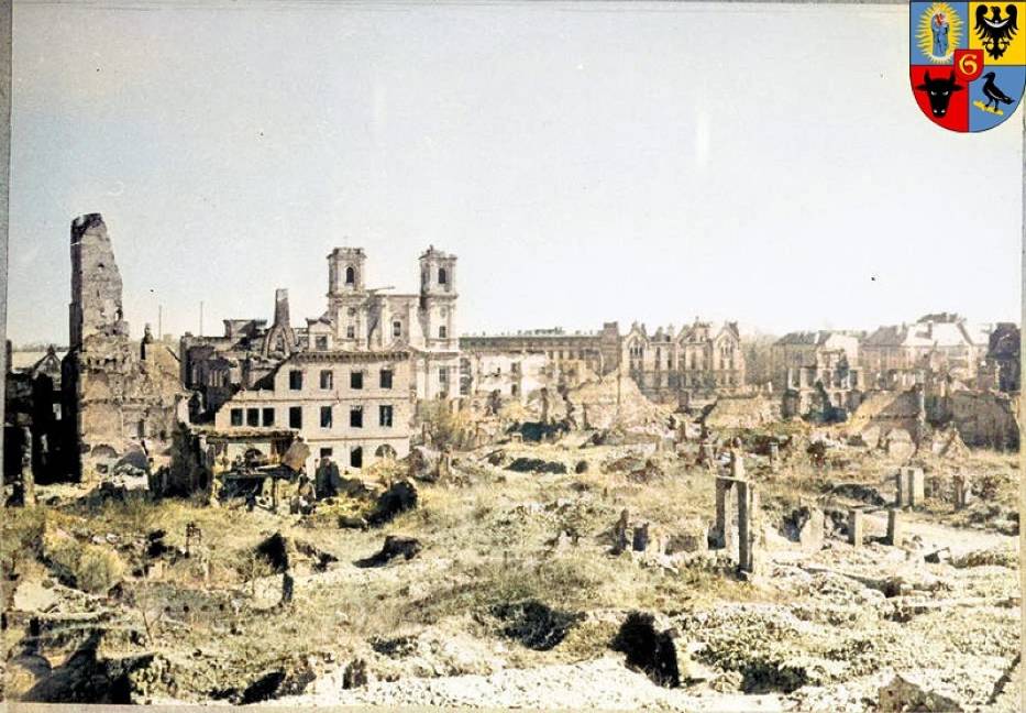 Tak wyglądał zniszczony Głogów po wojnie - zdjęcia koloryzowane