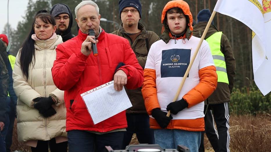 Rolniczy protest pod Olsztynem 09.02.2024